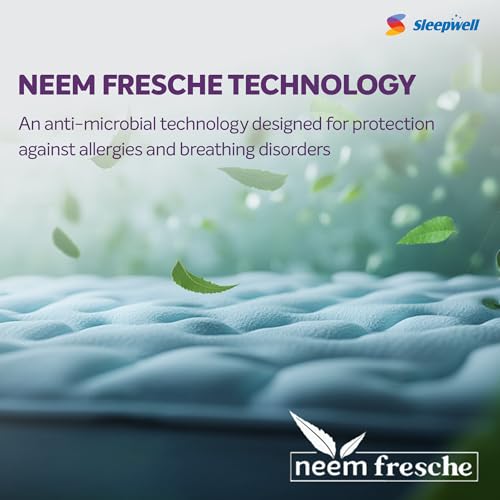 Image of Sleepwell Stargold Mattress | Orthopedic Support | Medium Firm | Anti- Sag Tech Mattress | Acuprofile Technology | Neem Fresche Technology | King Size | 72x70x4 | 5 Yrs Warranty