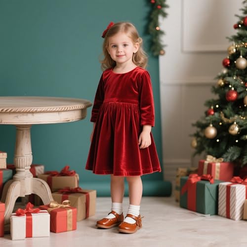 Image of GINFIVE Toddler Girls Dress Shoes Little Kids Flats School Mary Janes Shoes
