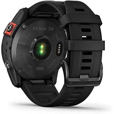 Garmin Fenix 7X Solar-Powered Waterproof 1.4-Inch Display Multisport GPS Watch with Built-in LED Flashlight and Bluetooth (Slate Gray with Black Band)