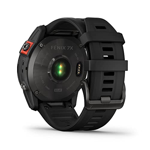 Garmin fēnix ​​7X Solar, Reloj GPS multideporte con carga solar, pantalla táctil, linterna LED, frecuencia cardíaca, mapas y música, Negro