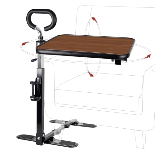 ELDERACARE Upgraded 180°Tiltable Swivel Table for Recliner/Chair/Couch with Leg Spacing of 20-31.5