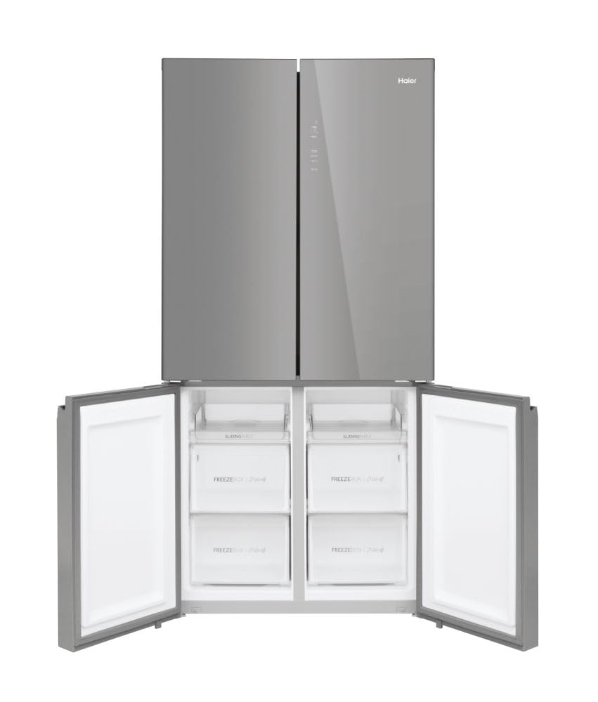 Haier Cube 90 Series 3 HTF-540DGG7 - Frigorífico 4 Puertas, Función Vacaciones, Botellero, Motor Inverter, CajónMy Zone, Cajón Humidity Zone,Total No Frost, 90cm, Capacidad 528L, Inox