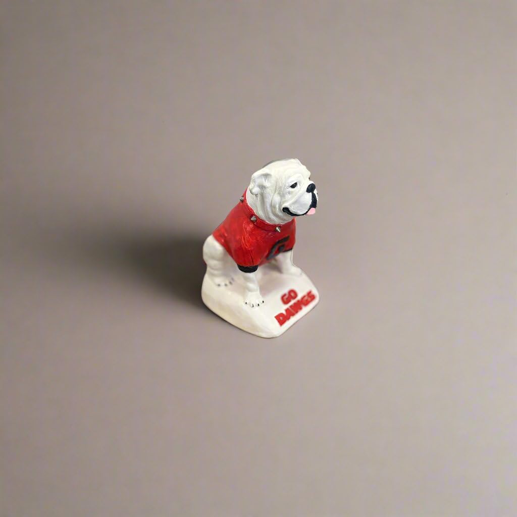 College Bronze Georgia Bulldogs UGA Mascot Table Top Stone Figurine