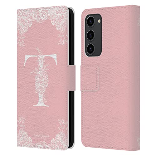 Protection cuir Galaxy S23+ 5G portefeuille lettre T or rose