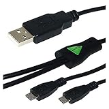 Amzer USB to Dual Micro USB Y Splitter Twin Charging Handy Cable