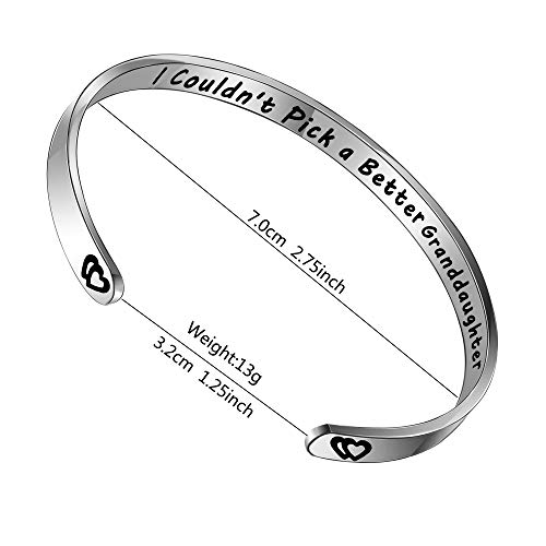 Vistaric Granddaughter Gifts Adjustable Bangle Bracelets From Grandma Birthday Anniversary Graduation Gifts I Could't Pick A Better Granddaughter #TOP1