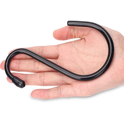 12 Pack 5.5 Inch S Hooks, Plant S Hook, Christmas Decoration Hanging Hook, Metal Inner Non Slip Rubber Coated S Hook, Hanging Heavy Duty, Plant, Large Object, Tool in Garden, Yard, Garage