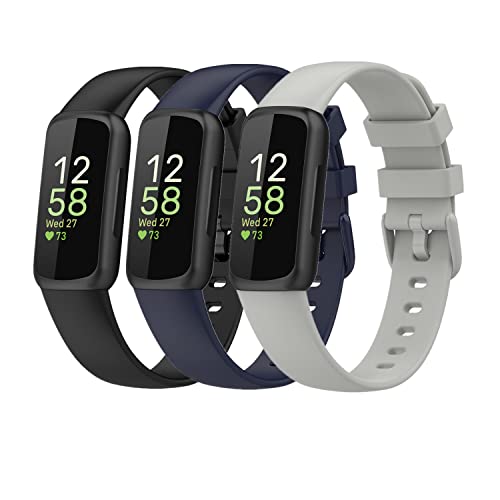 Huwokxix Watch Strap Compatible with Fitbit Inspire 3,Adjustable Silicone Sports Wristband Replacement Band
