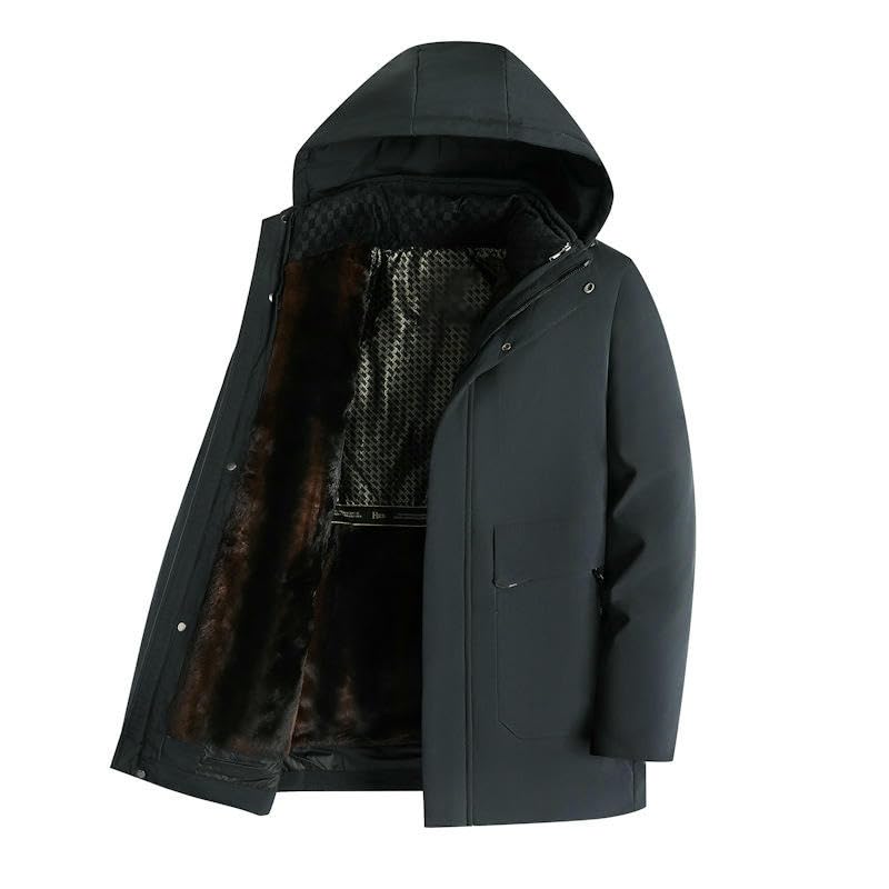 Chaqueta acolchada para hombre de invierno casual con capucha y forro extraíble 2