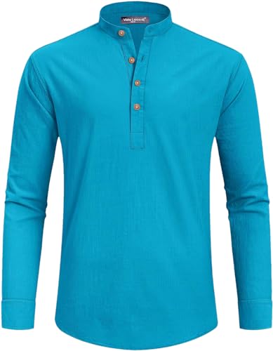 Image of Univibe Men Solid Cotton Blend Straight Kurta Shirt