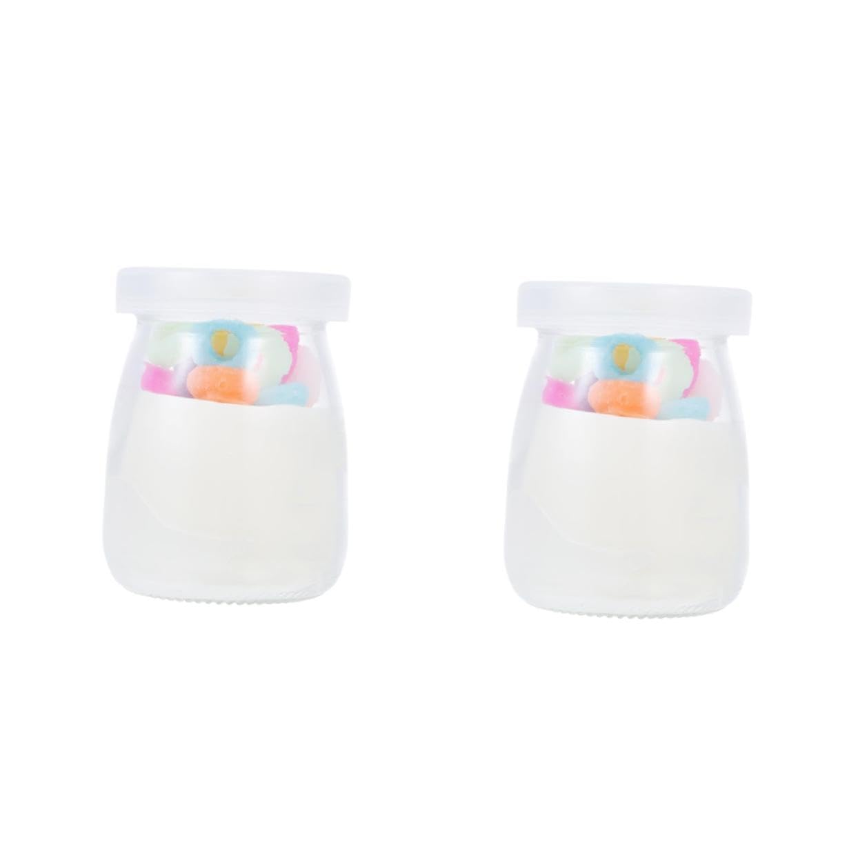 Healeved 2St Kerzenbecher Flora Duftkerze Puddinggläser mit Deckel Kerzenwachs Duftkerzen Teelicht oolong tee oolong-tee ecensse für zu Hause schmücken Glas Colorful