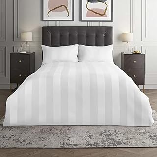 Silentnight Sateen Stripe Duvet Set  100% Cotton Hotel Quality Luxury Bedding Set with Quilt Duvet Cover and Matching Pillowcases Soft Breathable and for All Seasons  King  Charcoal Grey