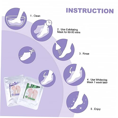 Beaupretty 4 Pares Máscara Para Pés Máscara Para Pés Casca Máscara Facial Esfoliante