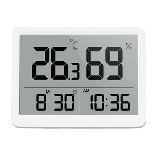 NOENNULL 室内温度計と湿度計、複数のデータ表示 ABS シェル耐久性のある温度計湿度計子供部屋用大型 LCD