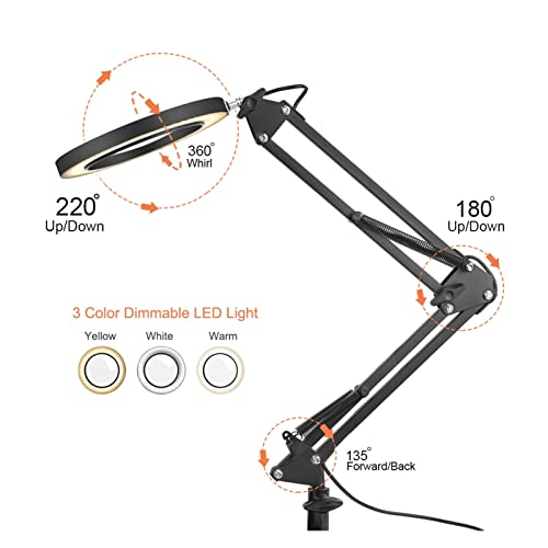 Lampe USB 5X pour soudure à double bras flexibles orientables