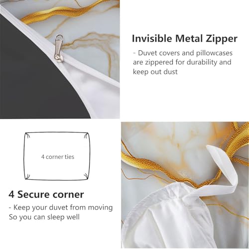 Parure de lit microfibre 110 g/cm² marbre pour literie ado - 8