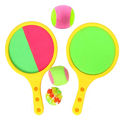 SIMUER Raquette Scratch De Plage Sport Jeu Tennis Baseball Eté Jeu Plage Jouets avec 3 Balles Deux Modes De Jeu Jouets en Plein Air Jouets pour Garçons Raquette Scratch Jeux Exterieur Enfant