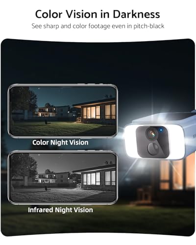 Image of Solar Camera Outdoor Wireless 4MP -2.4G&5G WiFi Security Camera with Integrated Solar Panel, Color Night Vision, Compatible with Alexa