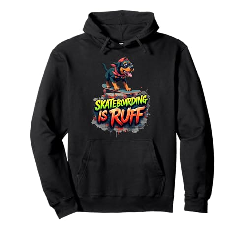 Divertido regalo de patineta para dueños de perros Rottweiler Sudadera con Capucha