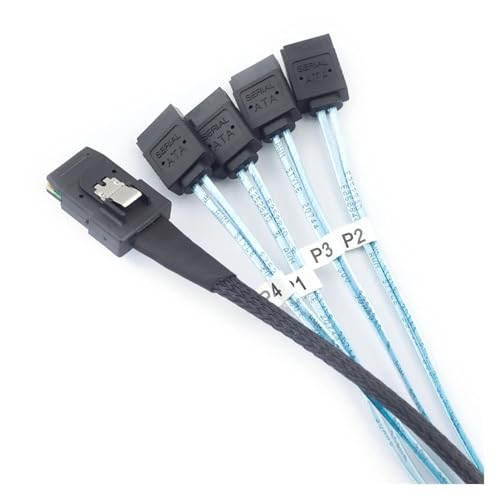 Cable S-AS SFF-8087 36P a 4 SATA 7pin 0.5 m negro miniatura 3