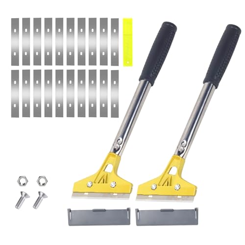 Lot de 2 grattoirs à papier peint avec 20 lames, grattoir à papier peint, 10 cm, spatule à papier peint, grattoir à papier peint, grattoir à peinture pour enlever les carreaux de sol, colle