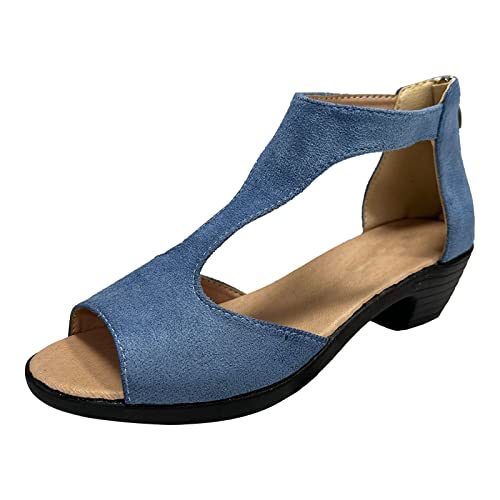 Sandales d'été pour femme bleues parfaites pour les soirées en terrasse