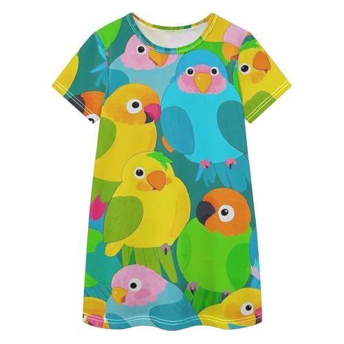 Vestido de loro para niña que evita sudores gracias al algodón puro