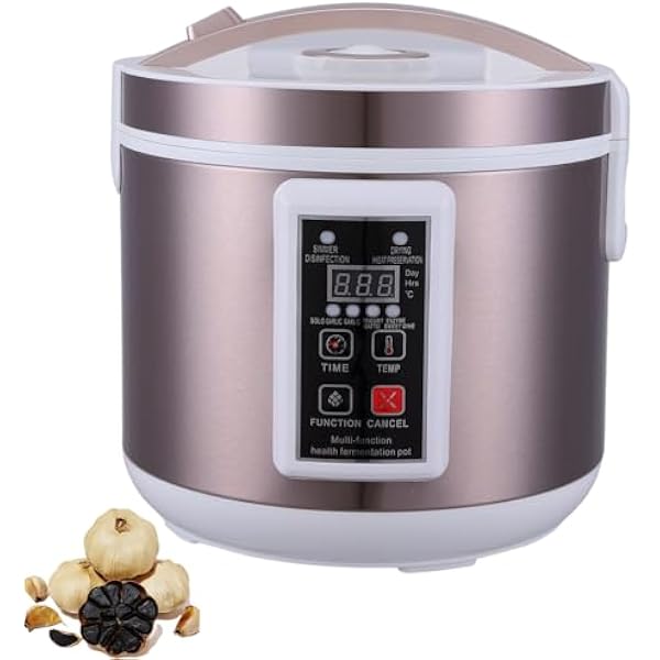 Maszynka do fermentacji czarnego czosnku, 5L fermentacja czosnku, Fermentacja czarnego czosnku z 2-warstwowym stojakiem na czosnek ze stali nierdzewnej, 168 godzin szybkiego fermentowania, do jogurtu