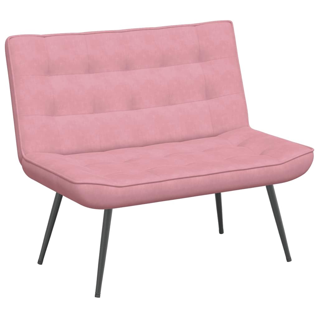 Sofá de 2 plazas de terciopelo rosa con patas metálicas de diseño elegante