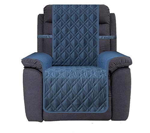 Ameritex Waterproof Nonslip Recliner Cover Stay in Place, Dog Chair Cover Furniture Protector, Ideal Recliner Slipcovers for Pets and Kids (Blue, 30'') by Ameritex - Used condition - US$30.53
