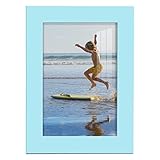 Renditions Gallery 5x7 inch Picture Frame High-end Modern Style, Made of Solid Wood and High Definition Glass Ready for Wall and Tabletop Photo Display, Blue Frame