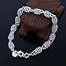 Women Jewelry 925 Silver Sterling Silver Bracelet Fashion Cuff Bangle Chain Bracelets Practical Processed (Silver D)