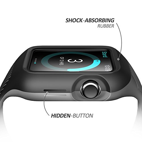 I-Blason Band Compatible With Apple Watch 3 42 Mm, [New Unity Series] Premium Hybrid Protective Bumper Band For Apple Watch 42 Mm 2017 Release [Compatible With Apple Watch 42Mm 2015 2016] (Black) #TOP1