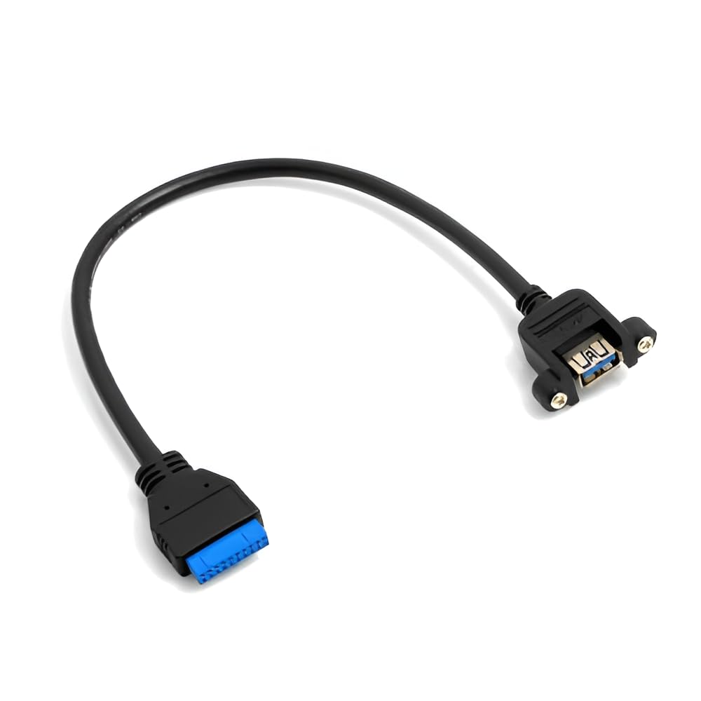 KNEUTRIX USB 3.0 Type A to 20 Pin Motherboard Header Adapter Mount ; USB3.0 Mother Board to USB Port Connector-image-0