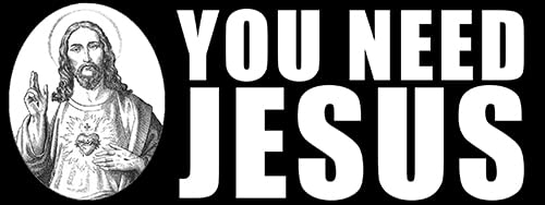 AV You Need Jesus Sticker, Christian Decals, Religious Vinyl for Cars, Trucks, Laptops, and Coolers (3 x 9 inch)