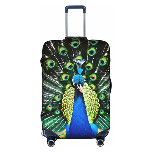 Fresh Peacock Print Personalized Travel Luggage Cover With Zipper, Elastic Luggage Cover,For Daily Use