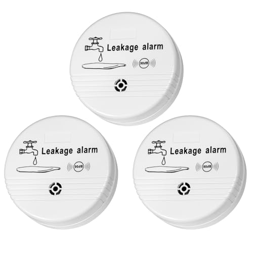 Fuers Rilevatore di acqua, 3 pezzi, rilevatore di acqua, con batteria, 90 dB, sensore di livello dell'acqua, rilevatore di livello dell'acqua, rilevatore di acqua, per cantine, bagni, lavanderia e