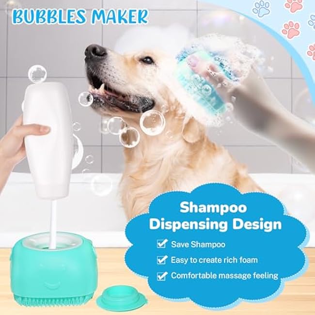 Dog Grooming Kit for Shedding ¨C 8-Piece Pet Grooming Supplies with Deshedding Brush, Bath Gloves, Towels & Silicone Toothbrush | Ideal for Dogs, Cats, Small and Large Pets (Blue)-ebzuSc8l