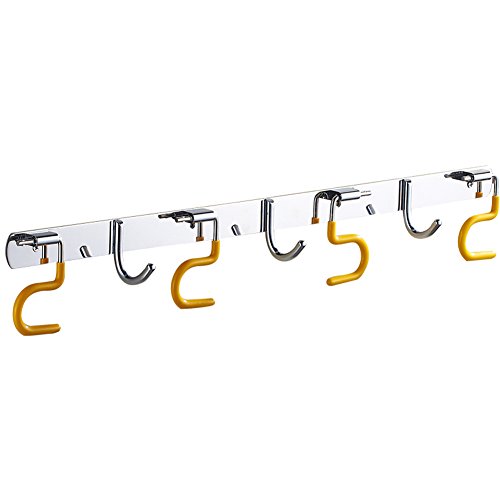 Exttlliy 304 Stainless Steel Broom Holder Organizer Multifunctional S-Style Wall Mount Mop Storage