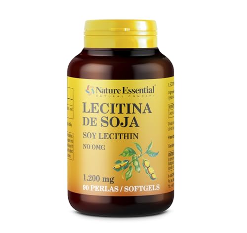 Nature Essential | Lecitina de Soja 1200 mg | 90 Perlas | Fortalece el Sistema Cardiovascular | Ayuda en la Digestión de las Grasas | Rico en Fosfolípidos | Hepatoprotector | No-GMO