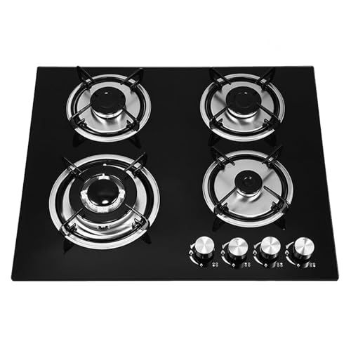 YSMSMZJK Placa Gas 4 Fuegos con Protección Automática contra Llamas Cocina De Gas Butano 4 Fuegos Gas Natural Y Gas Propano encimera de Gas