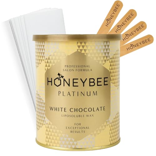Image of Honeybee White Chocolate Liposoluble Painless Hair Removal Wax For Men & Women| Quick & Easy Tan Removal Waxing Kit for All Skin Types, Body Wax for Arms, Legs, Back| 800g, Pack of 1