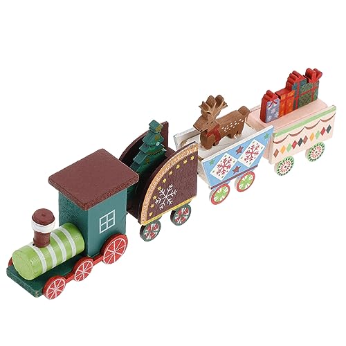 TOYANDONA Trenino Di Legno Decorazione Natalizia Sezioni Addobbo Per Feste Di Natale Decorazione Da Tavolo in Legno Per Compleanni e Feste