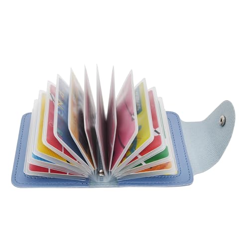 GERIINEER Porte Carte de Crédit Femmes Homme Porte Cartes de Visite PU Cuir 28 emplacements 2 fenêtres ID