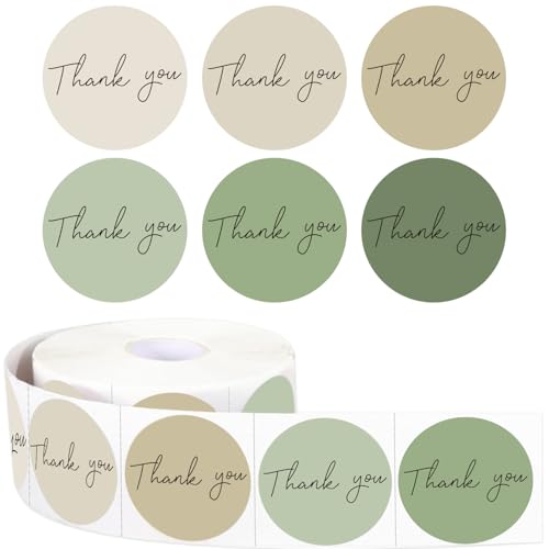 Starboling Thank You Sticker,500pcs 1.5Inch Green Thank You for Supporting My Small Business Stickers,for Supporting My Business Supplies Packing,Envelopes,Gift Wraps and Crafts(Green)