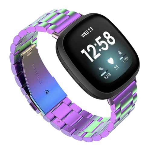 Image of YODI Watch Band Compatible with Fitbit Versa 4 / Fit bit Versa 3 / Fitbit Sense /Sense 2 Band, Soft Replacement Silicone Wristband for Women Flexible Waterproof Sport Watch Strap for Men Large