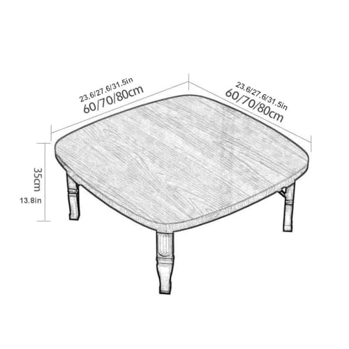 Table basse carrée pliante style japonais en bois de qualité - 4