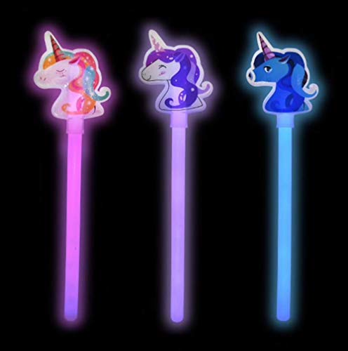 Unicorn Glow Sticks - Set of 3 (Pink, Purple and Blue)