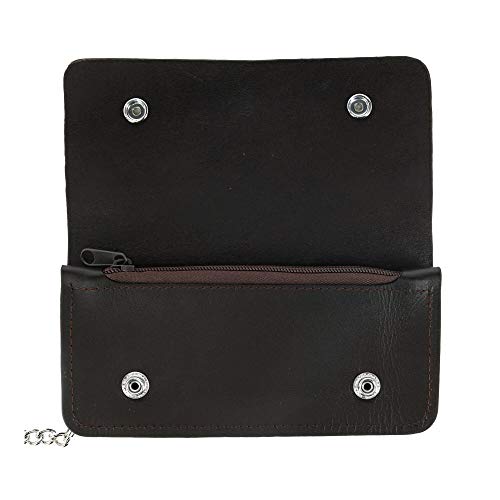 M & F Western Men's Medium Trucker Wallet With Chain Brown One Size2