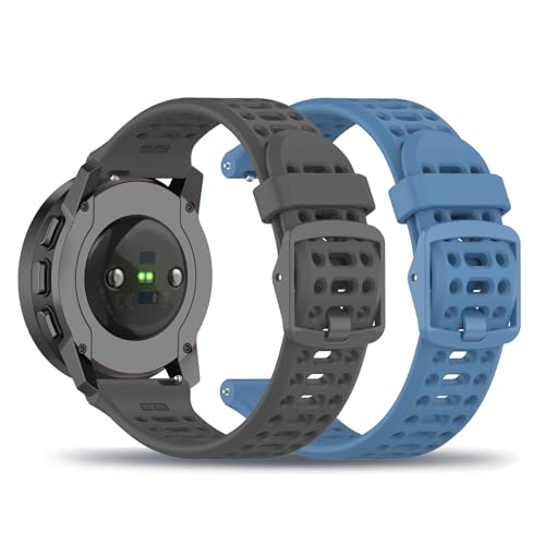 2 Piezas Silicona Correas para Suunto Ocean Correa, Suave de Correas de Repuesto Ajustable para Mujeres Hombres Pulsera de Transpirable Deportiva Compatibles con Suunto Ocean Banda (1)